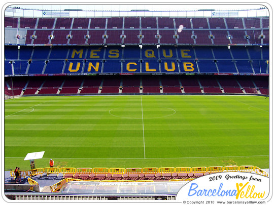 Camp Nou stadium slogan mes que un club